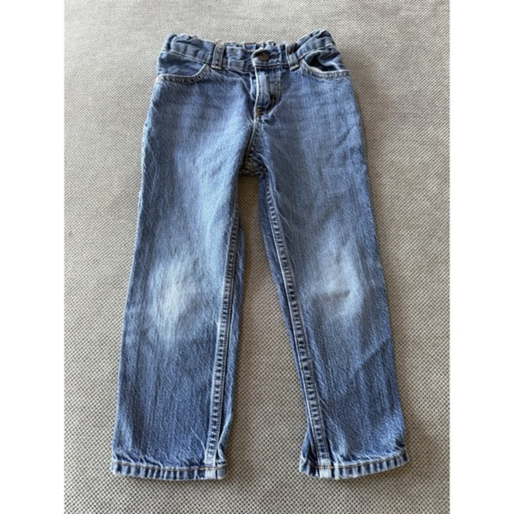 OshKosh B’gosh Boys Jeans 4T Straight Leg Adjustable Waist Blue Denim